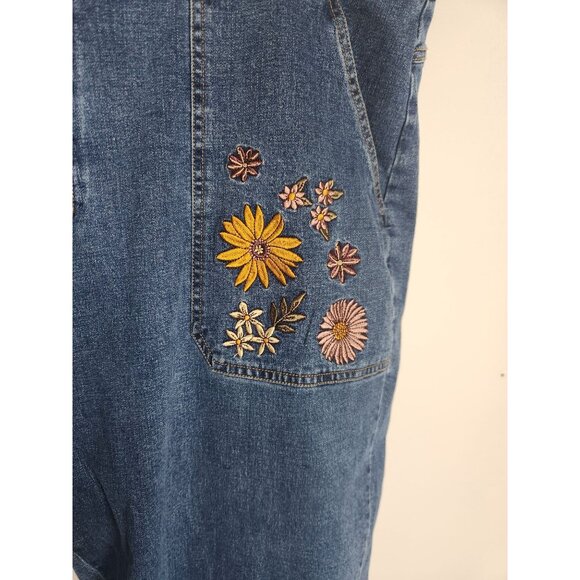 ModCloth x Princess Highway Women's Sz. 26W Floral Embroidered Wide Leg Jeans - Picture 3 of 7